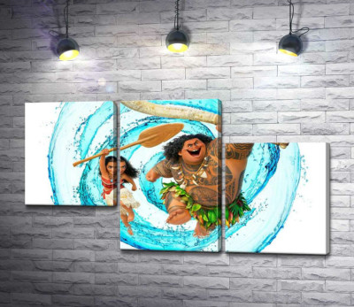 Принцеса Моана (Moana) та напівбог Мауї (Maui) на постері до мультфільму