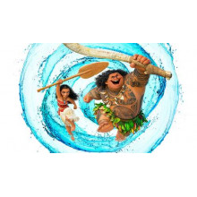 Принцесса Моана (Moana) и полубог Мауи (Maui) на постере к мультфильму