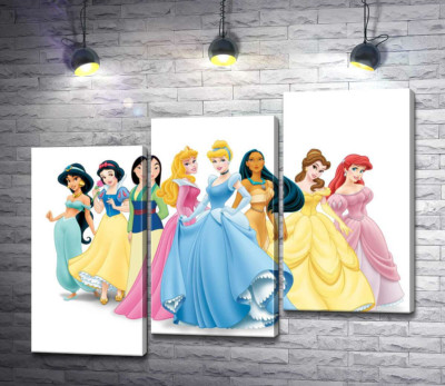 Модульна картина "Прекрасні принцеси мультфільмів "Дісней" (Disney)"