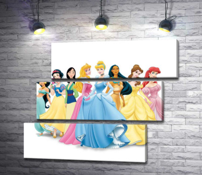 Модульная картина "Прекрасные принцессы мультфильмов "Дисней" (Disney)"