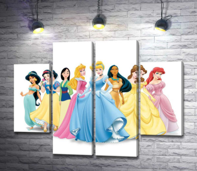 Модульная картина "Прекрасные принцессы мультфильмов "Дисней" (Disney)"