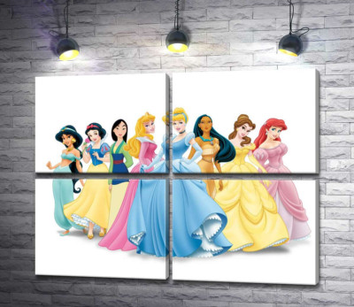 Модульна картина "Прекрасні принцеси мультфільмів "Дісней" (Disney)"