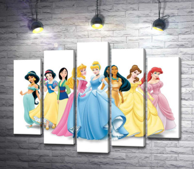 Модульная картина "Прекрасные принцессы мультфильмов "Дисней" (Disney)"