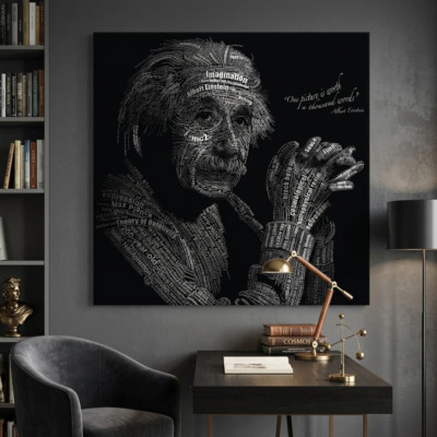 Портрет Альберта Эйнштейна (Albert Einstein) из сотни научных терминов