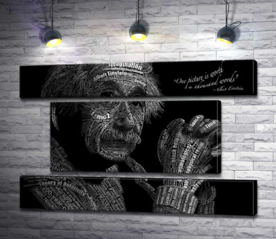 Модульна картина "Портрет Альберта Ейнштейна (Albert Einstein) із сотні наукових термінів "