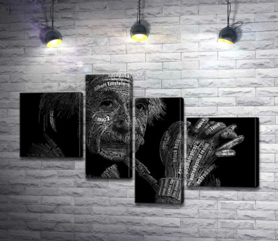 Портрет Альберта Эйнштейна (Albert Einstein) из сотни научных терминов