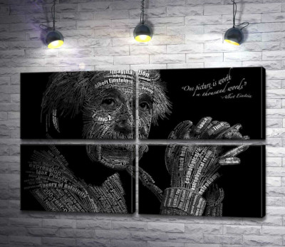Портрет Альберта Эйнштейна (Albert Einstein) из сотни научных терминов