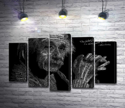 Портрет Альберта Ейнштейна (Albert Einstein) із сотні наукових термінів 