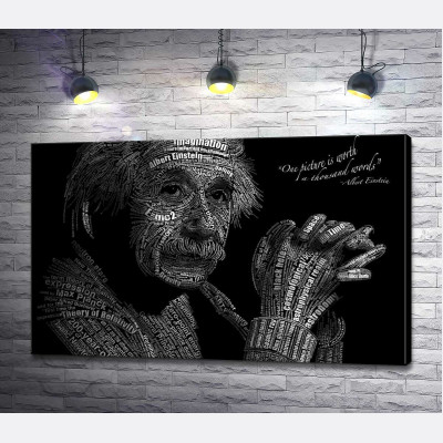 Портрет Альберта Эйнштейна (Albert Einstein) из сотни научных терминов