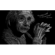 Портрет Альберта Эйнштейна (Albert Einstein) из сотни научных терминов