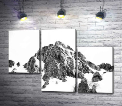 Модульна картина "Засніжене каміння вершини гори Монблан (Mont Blanc)"
