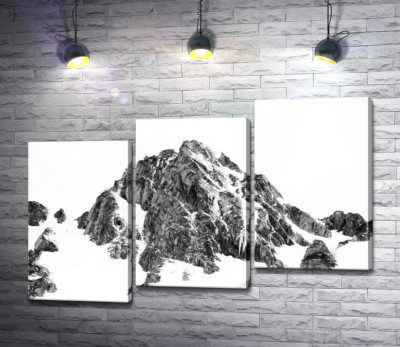 Модульная картина "Заснеженые камни вершины горы Монблан (Mont Blanc)"