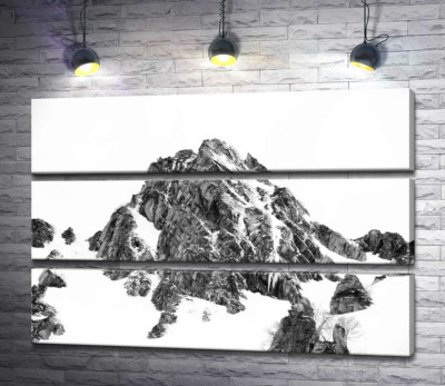 Модульная картина "Заснеженые камни вершины горы Монблан (Mont Blanc)"