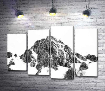 Модульна картина "Засніжене каміння вершини гори Монблан (Mont Blanc)"