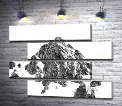 Модульна картина "Засніжене каміння вершини гори Монблан (Mont Blanc)"