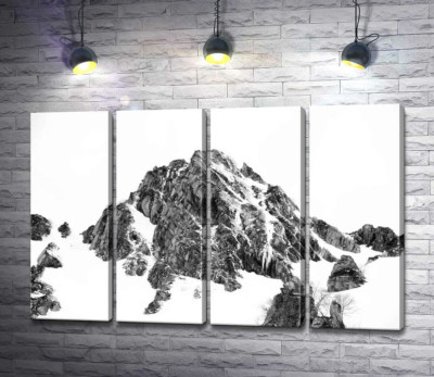 Модульна картина "Засніжене каміння вершини гори Монблан (Mont Blanc)"
