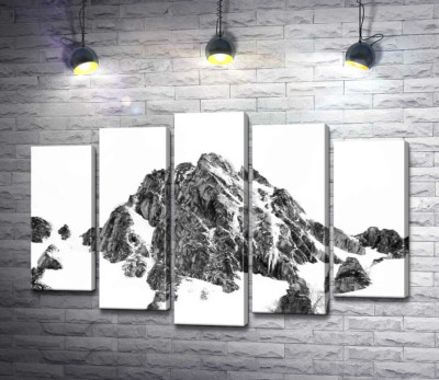 Модульная картина "Заснеженые камни вершины горы Монблан (Mont Blanc)"