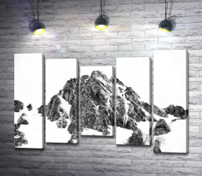 Модульная картина "Заснеженые камни вершины горы Монблан (Mont Blanc)"