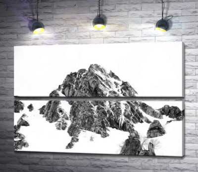 Модульная картина "Заснеженые камни вершины горы Монблан (Mont Blanc)"