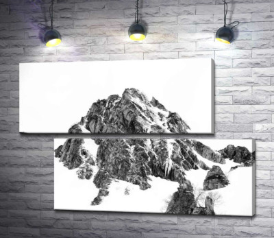 Засніжене каміння вершини гори Монблан (Mont Blanc)