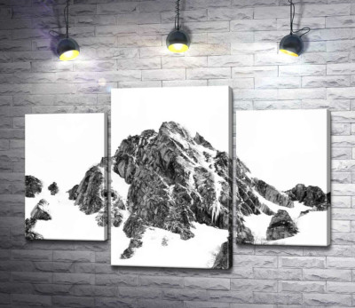 Модульная картина "Заснеженые камни вершины горы Монблан (Mont Blanc)"