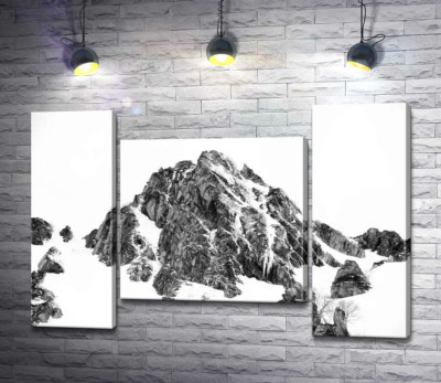 Модульная картина "Заснеженые камни вершины горы Монблан (Mont Blanc)"