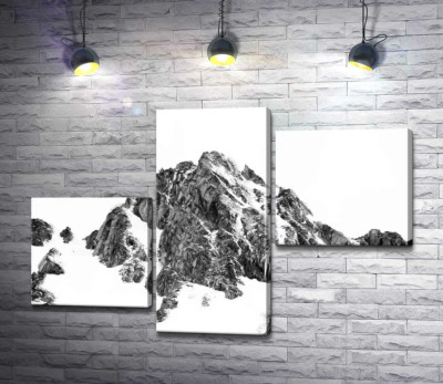 Модульна картина "Засніжене каміння вершини гори Монблан (Mont Blanc)"