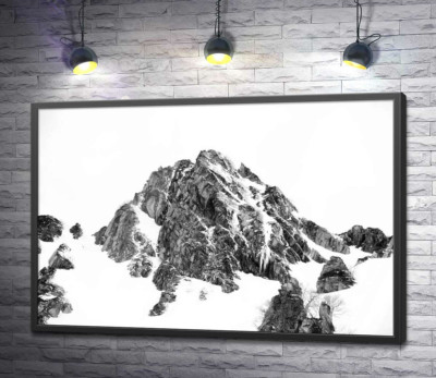 Постер "Засніжене каміння вершини гори Монблан (Mont Blanc)"