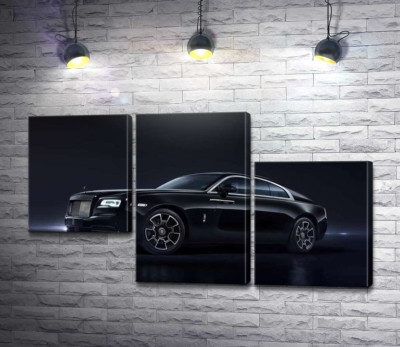 Черный автомобиль класса люкс Роллс-Ройс (Rolls-Royce Wraith Black Badge)
