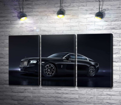 Модульна картина "Чорний автомобіль класу люкс Ролс-Ройс (Rolls-Royce Wraith Black Badge)"
