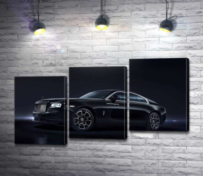 Модульна картина "Чорний автомобіль класу люкс Ролс-Ройс (Rolls-Royce Wraith Black Badge)"
