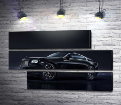 Модульна картина "Чорний автомобіль класу люкс Ролс-Ройс (Rolls-Royce Wraith Black Badge)"