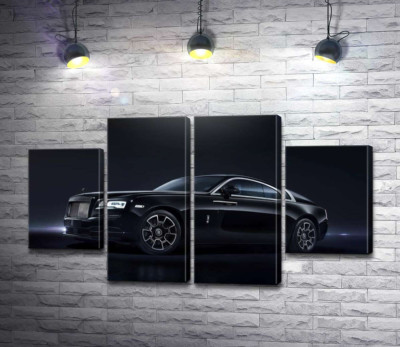 Черный автомобиль класса люкс Роллс-Ройс (Rolls-Royce Wraith Black Badge)