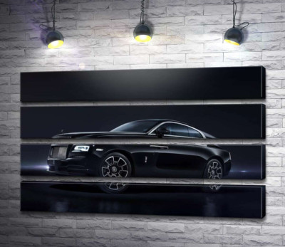 Модульна картина "Чорний автомобіль класу люкс Ролс-Ройс (Rolls-Royce Wraith Black Badge)"