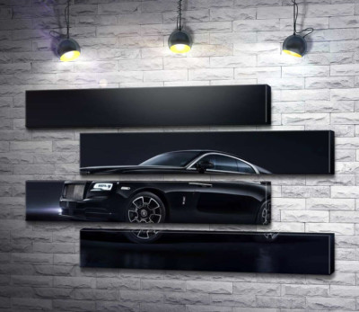 Черный автомобиль класса люкс Роллс-Ройс (Rolls-Royce Wraith Black Badge)