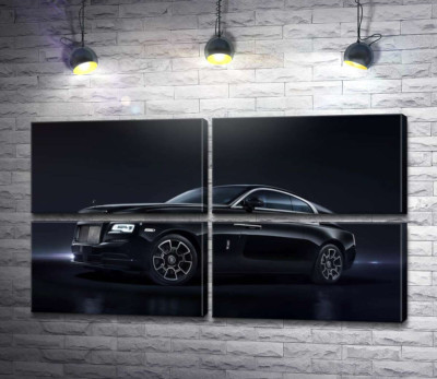 Модульна картина "Чорний автомобіль класу люкс Ролс-Ройс (Rolls-Royce Wraith Black Badge)"