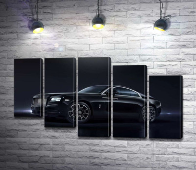 Модульна картина "Чорний автомобіль класу люкс Ролс-Ройс (Rolls-Royce Wraith Black Badge)"