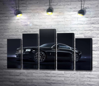 Черный автомобиль класса люкс Роллс-Ройс (Rolls-Royce Wraith Black Badge)
