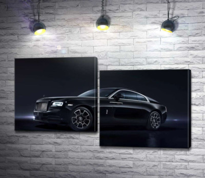 Модульна картина "Чорний автомобіль класу люкс Ролс-Ройс (Rolls-Royce Wraith Black Badge)"