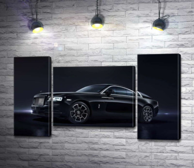Модульна картина "Чорний автомобіль класу люкс Ролс-Ройс (Rolls-Royce Wraith Black Badge)"