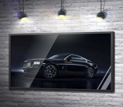 Постер "Черный автомобиль класса люкс Роллс-Ройс (Rolls-Royce Wraith Black Badge)"