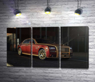 Модульна картина "Червоні форми автомобіля седан Ролс-Ройс (Rolls-Royce Ghost)"