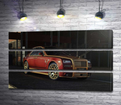 Красные формы автомобиля седан Роллс-Ройс (Rolls-Royce Ghost)
