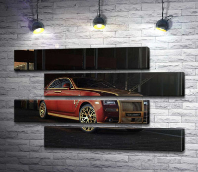 Модульная картина "Красные формы автомобиля седан Роллс-Ройс (Rolls-Royce Ghost)"