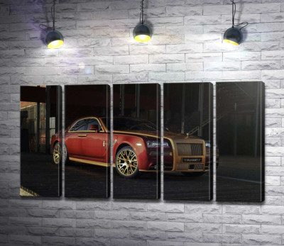 Модульна картина "Червоні форми автомобіля седан Ролс-Ройс (Rolls-Royce Ghost)"