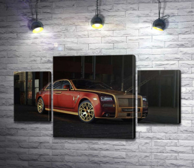 Красные формы автомобиля седан Роллс-Ройс (Rolls-Royce Ghost)