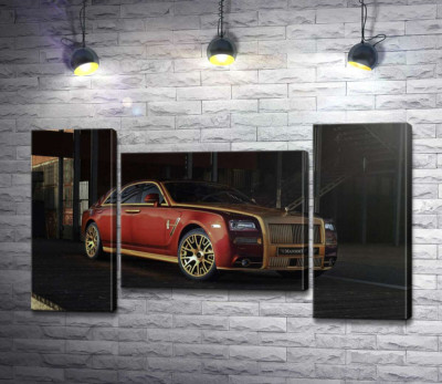 Модульная картина "Красные формы автомобиля седан Роллс-Ройс (Rolls-Royce Ghost)"