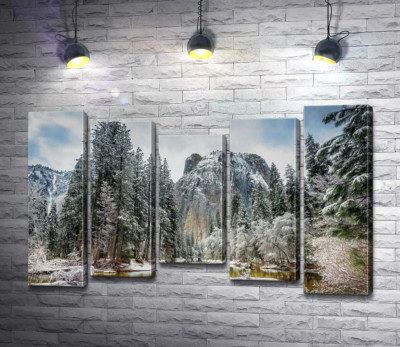 Зимний пейзаж в долине Национального парка Йосемити (Yosemite National Park)