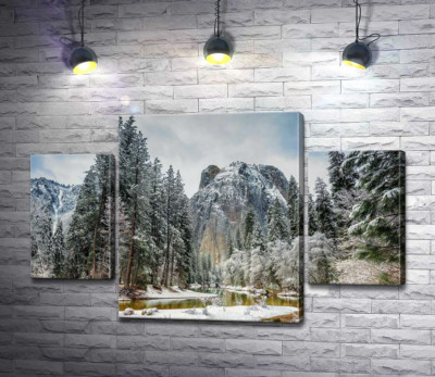 Зимний пейзаж в долине Национального парка Йосемити (Yosemite National Park)
