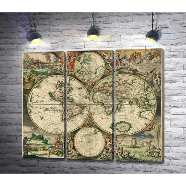 Карта мира в 1689 году от голландского картографа Герарда Ван Шагена (Gerrit van Schagen)